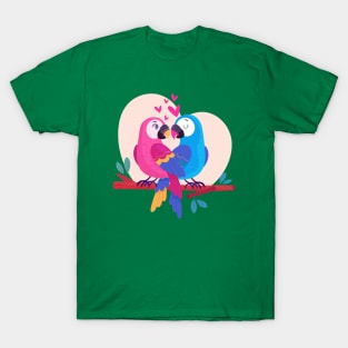 Lovely Parrots Couple T-Shirt